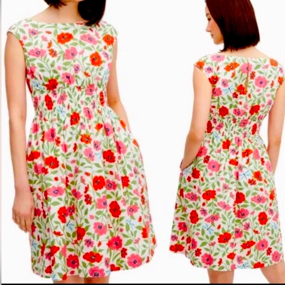 Kate Spade Blaire Dress in Bold Garden Blooms Size 10